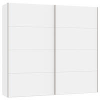 SCHWEBETÜRENSCHRANK  in Weiß  - Edelstahlfarben/Weiß, Design, Holzwerkstoff (253/236/65cm) - Carryhome