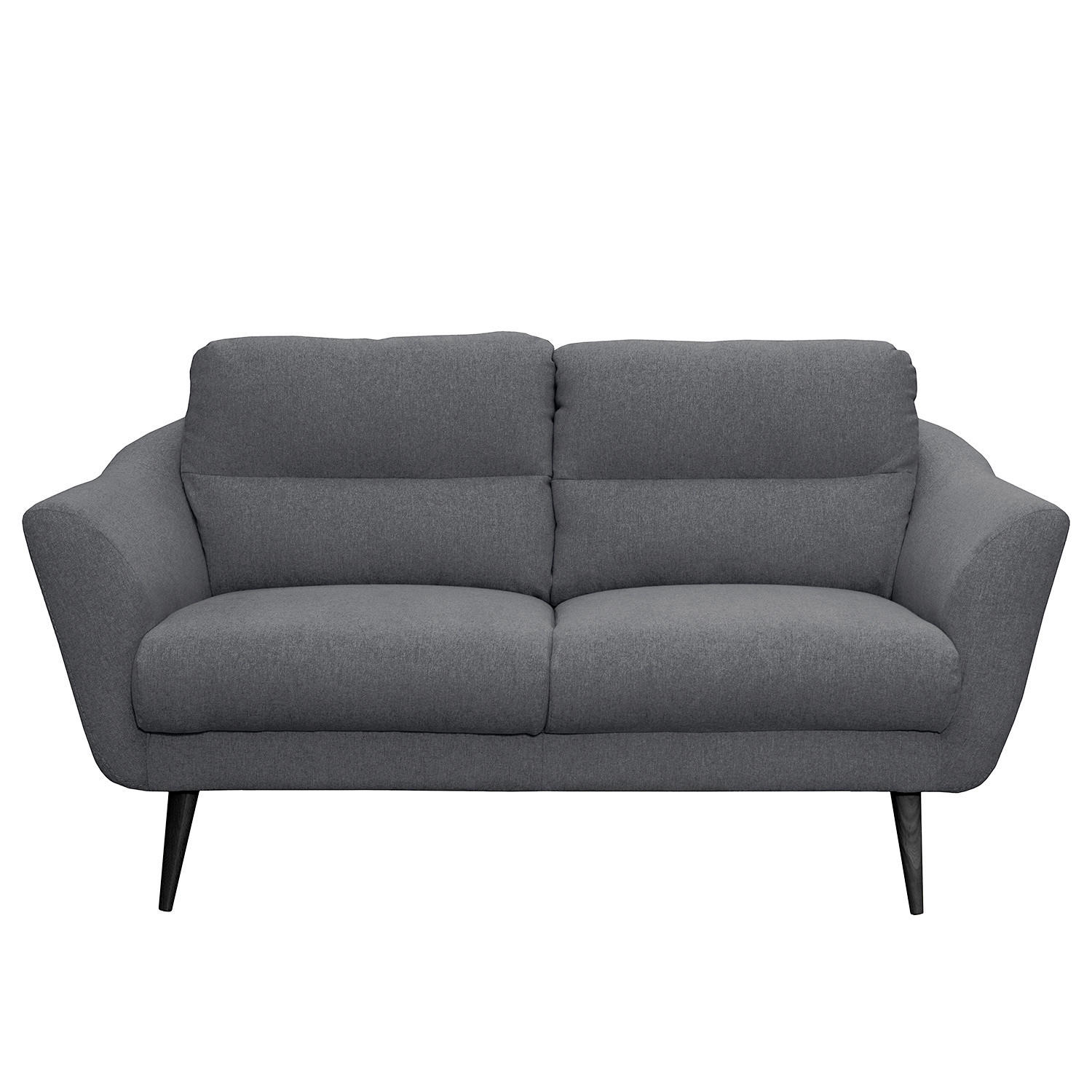 2-SITZER-SOFA in Webstoff Anthrazit  - Anthrazit/Schwarz, Design, Holz/Textil (158/87/88cm) - Livetastic