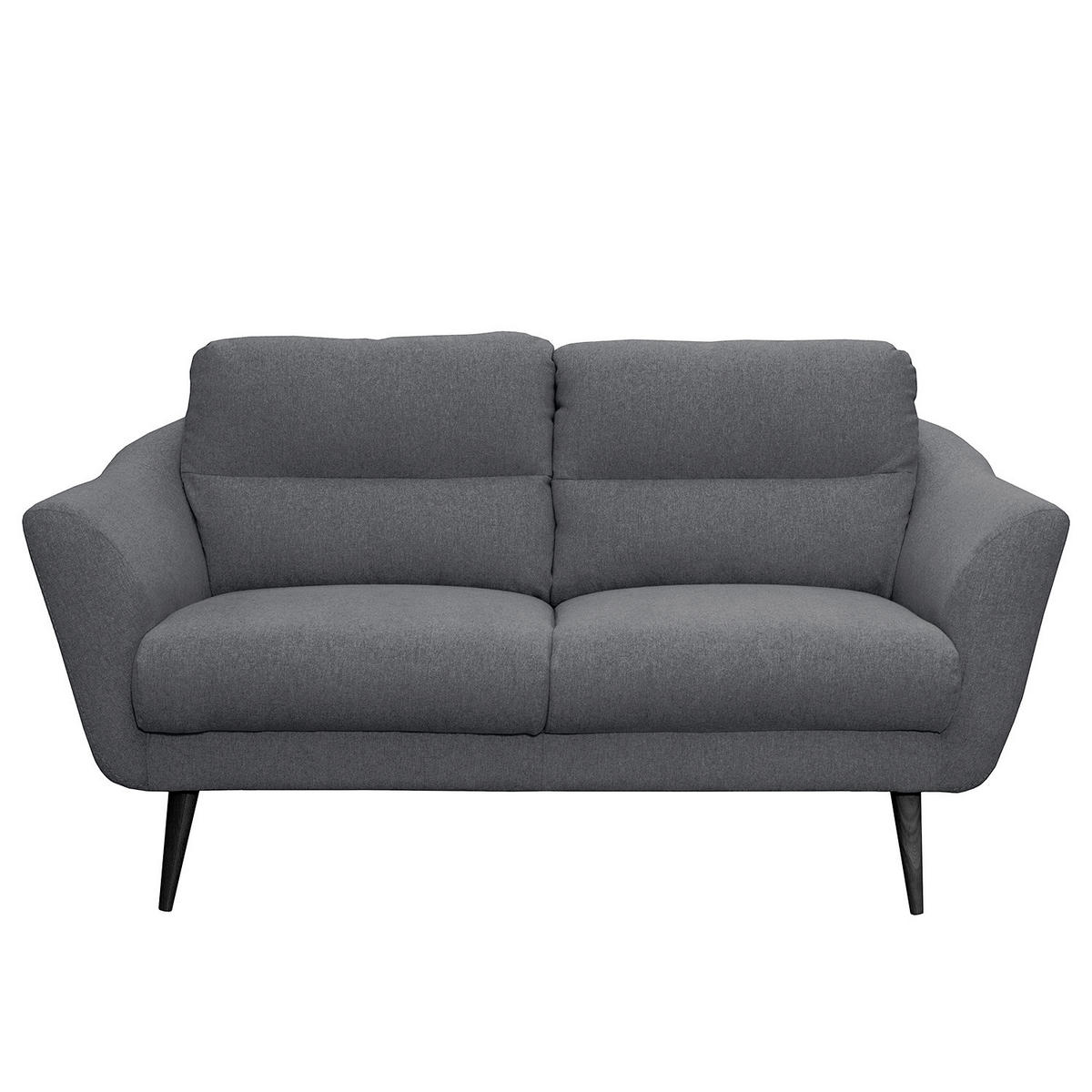 2-SITZER-SOFA in Webstoff Anthrazit  - Anthrazit/Schwarz, Design, Holz/Textil (158/87/88cm) - Livetastic