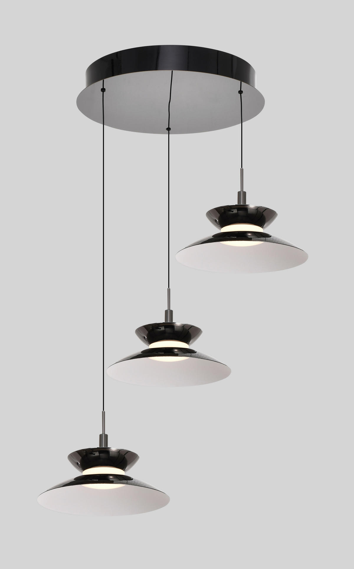 LED-HÄNGELEUCHTE Gubbio 49/150/49 cm  - Schwarzchrom, Design, Metall (49/150/49cm)