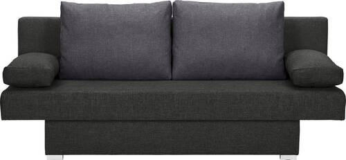 SCHLAFSOFA Webstoff Schwarz, Dunkelgrau  - Dunkelgrau/Alufarben, Design, Kunststoff/Textil (190/74-86/80cm) - Carryhome