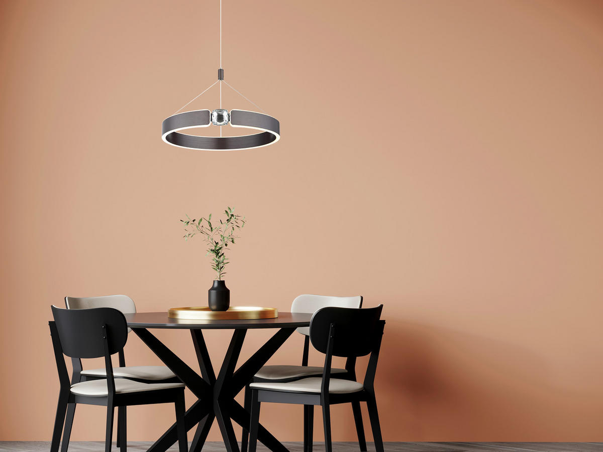 LED-HÄNGELEUCHTE HENDRICKS 40/125 cm   - Klar/Opal, Design, Glas/Kunststoff (40/125cm) - Globo