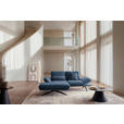 ECKSOFA  in Flachgewebe Blau  155/234 cm  - Blau/Schwarz, Design, Textil/Metall (155/234cm) - Dieter Knoll