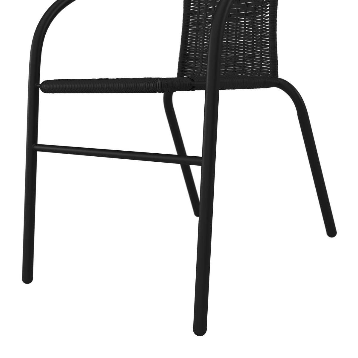 BALKONSET  - Schwarz, MODERN, Glas/Kunststoff (60/52/70/72/60/60cm) - Ambia Garden