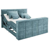 BOXSPRINGBETT 180/200 cm  in Petrol  - Petrol, KONVENTIONELL, Textil (180/200cm) - Carryhome