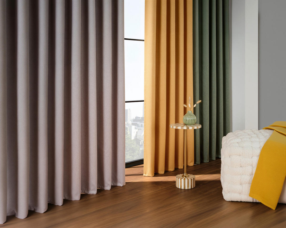 GARDINLÄNGD mörkläggning  - grön, Basics, textil (135/245cm) - Esposa