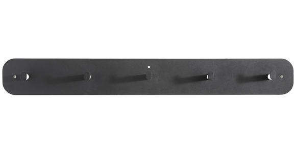 HAKENLEISTE in Schwarz - Schwarz, Trend, Metall (80/10/6cm) - Carryhome
