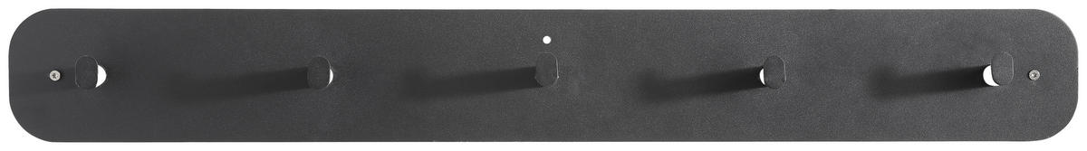 HAKENLEISTE  in Schwarz  - Schwarz, Trend, Metall (80/10/6cm) - Carryhome