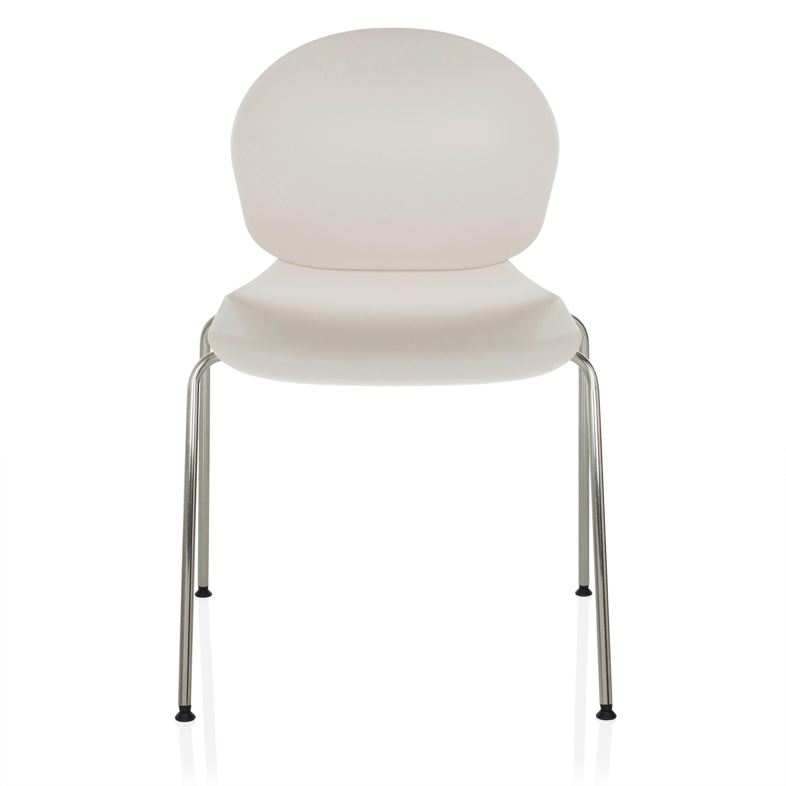 BESUCHERSTUHL Weiß  - Silberfarben/Weiß, MODERN, Kunststoff/Metall (56/80/54cm) - MID.YOU