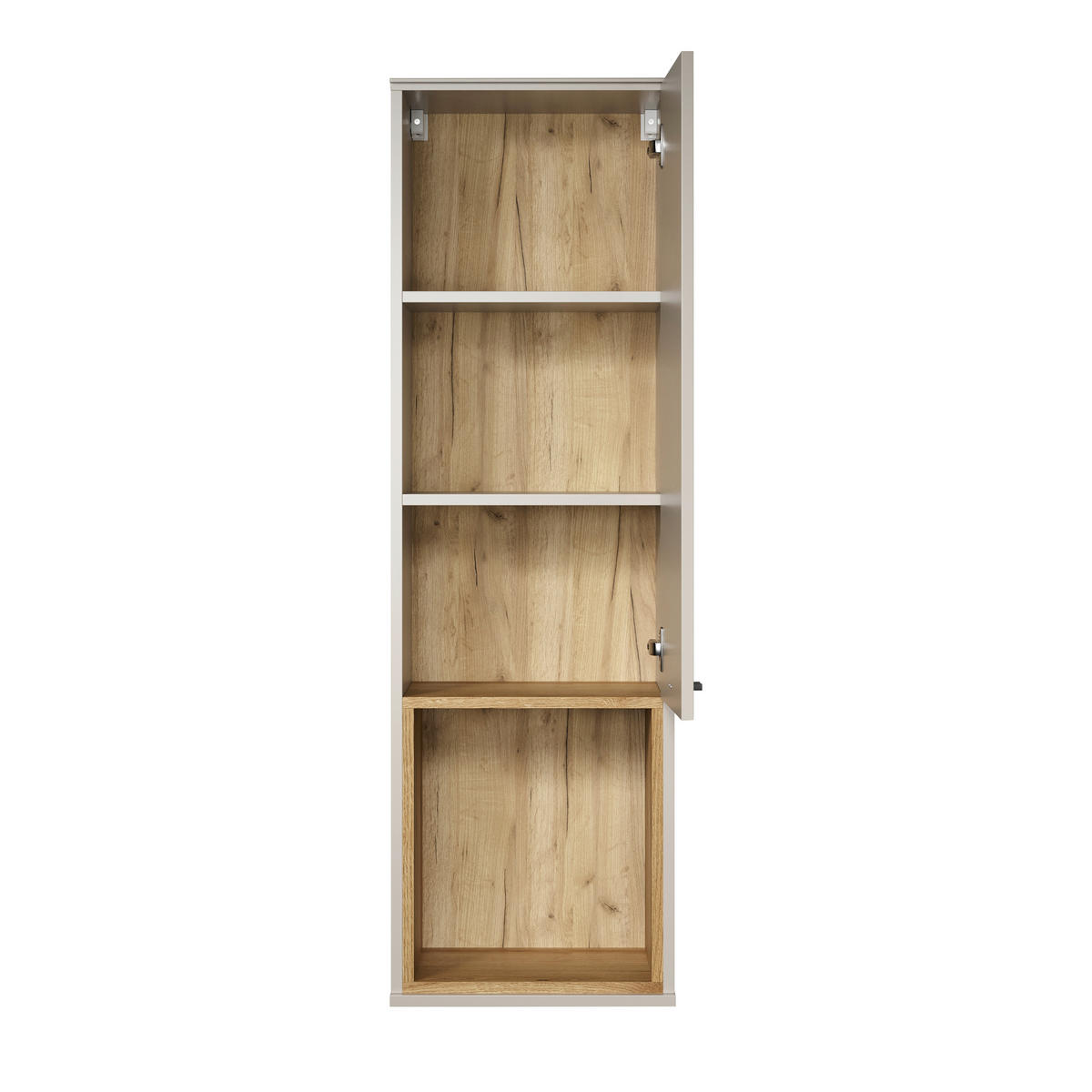 HÄNGEVITRINE in Eichefarben, Kaschmir   - Kaschmir/Eichefarben, Basics, Holzwerkstoff/Metall (40/130/37cm) - MID.YOU