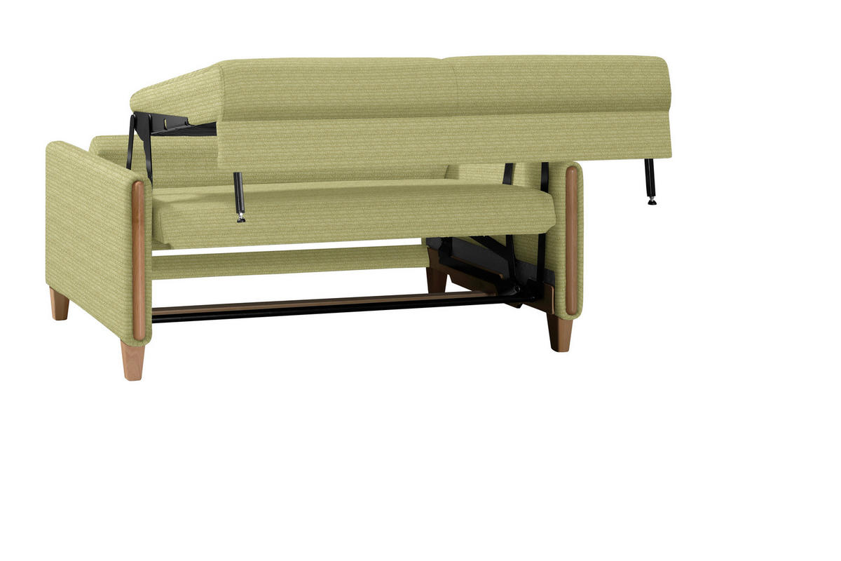 SCHLAFSOFA in Holz, Textil Hellgrün, Buchefarben  - Buchefarben/Hellgrün, Design, Holz/Textil (174/88/104cm) - Niels Andersson