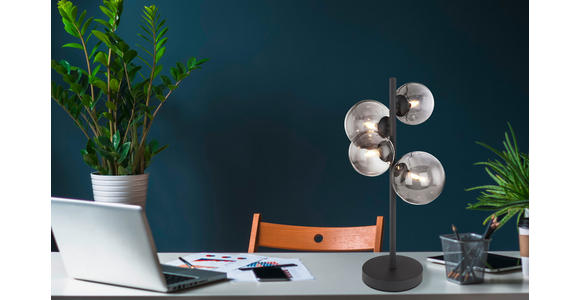 LED-TISCHLEUCHTE 28/24/48 cm - Schwarz, Design, Glas/Metall (28/24/48cm) - Dieter Knoll