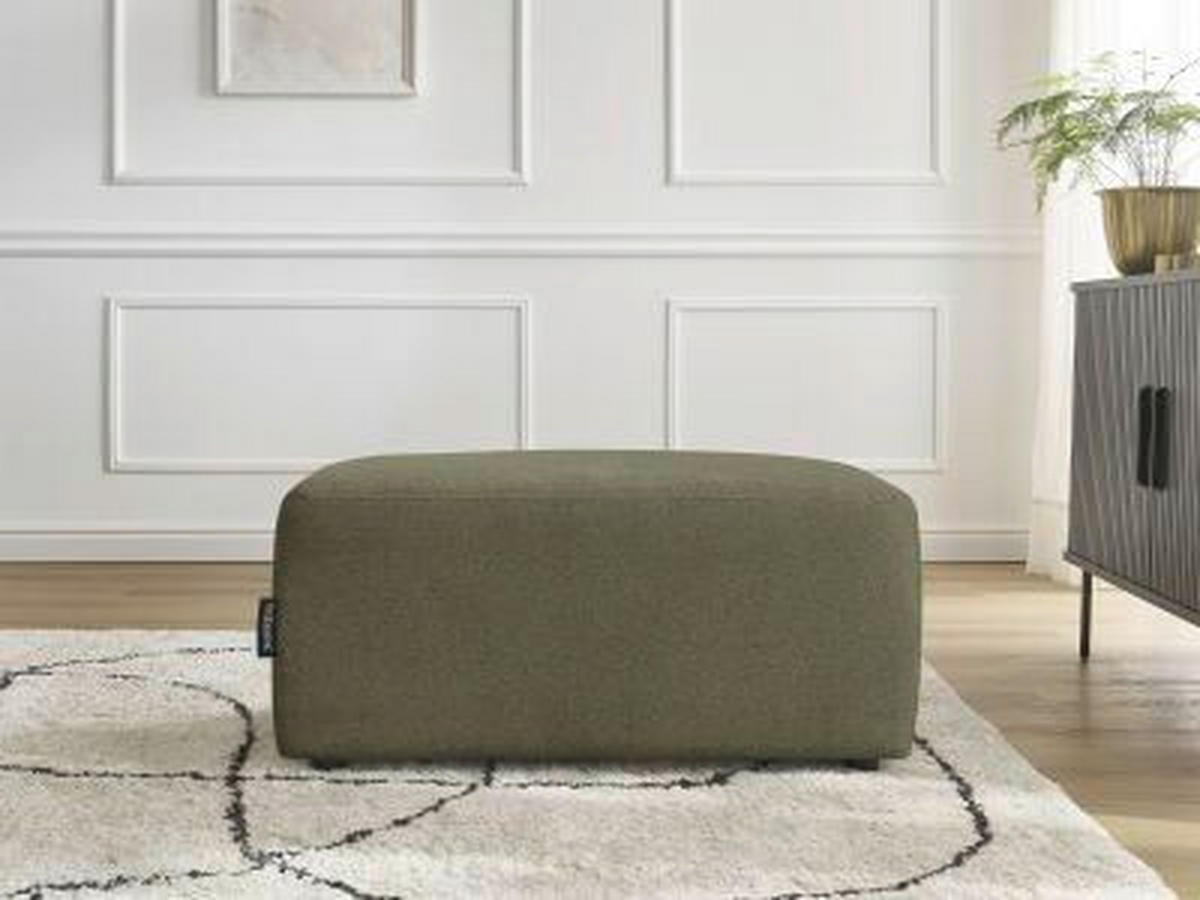 HOCKER ATILLA Flachgewebe Grün  - Schwarz/Grün, MODERN, Kunststoff/Textil (92/44/48cm)