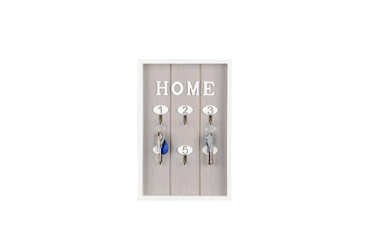 SCHLÜSSELKASTEN Grau, Weiß  - Weiß/Grau, Basics, Holzwerkstoff (20/30/3cm) - Milino