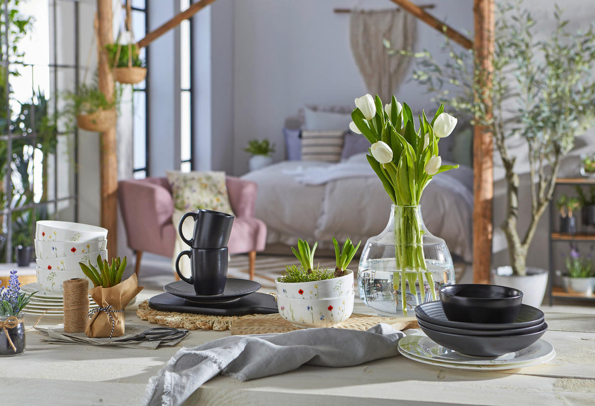 SERVIS Lava Stone 12 delar  - svart, Trend, keramik - Creatable