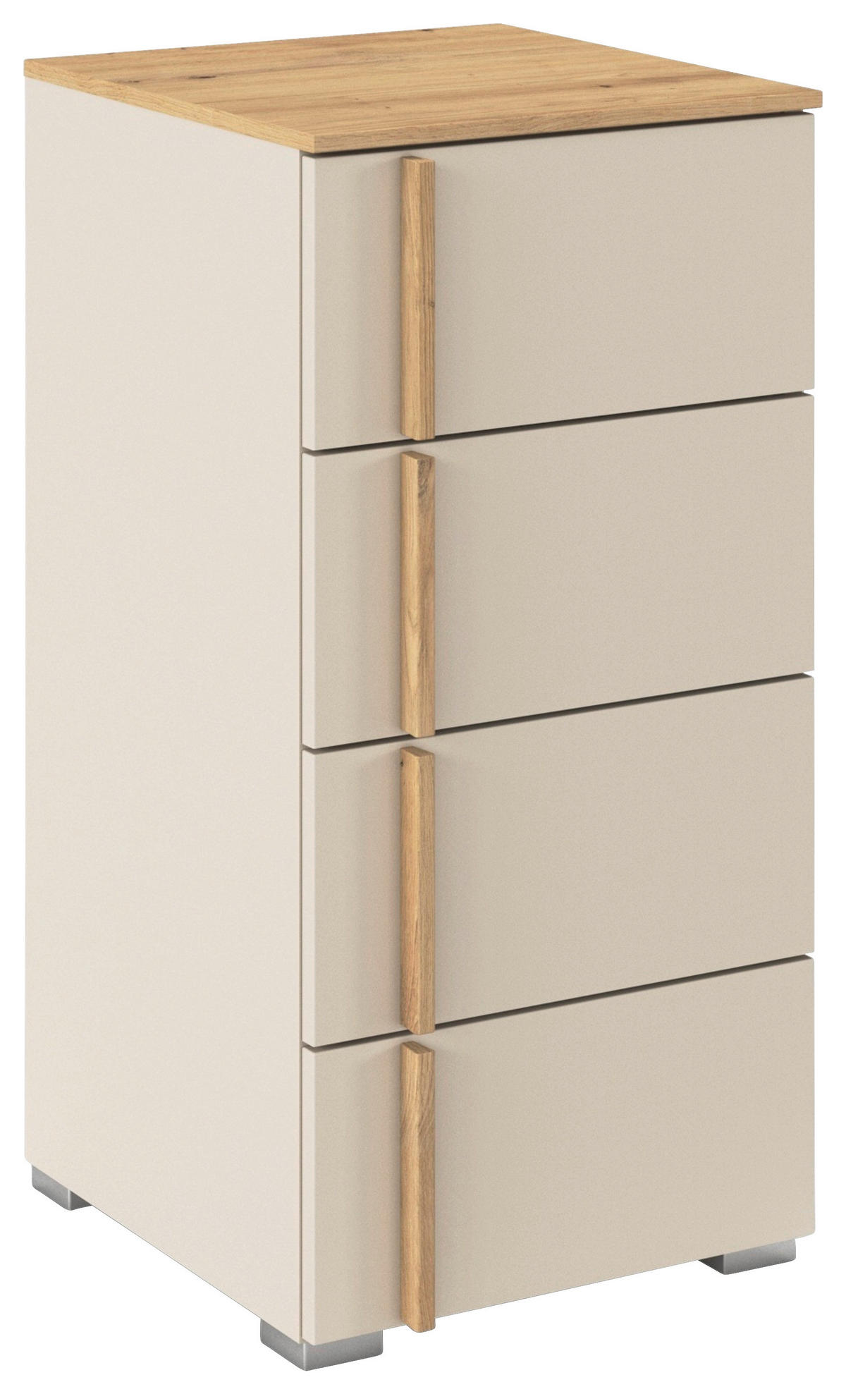 KOMMODE  in 40/81/42 cm  - Champagner/Alufarben, Design, Holz/Holzwerkstoff (40/81/42cm) - Stylife