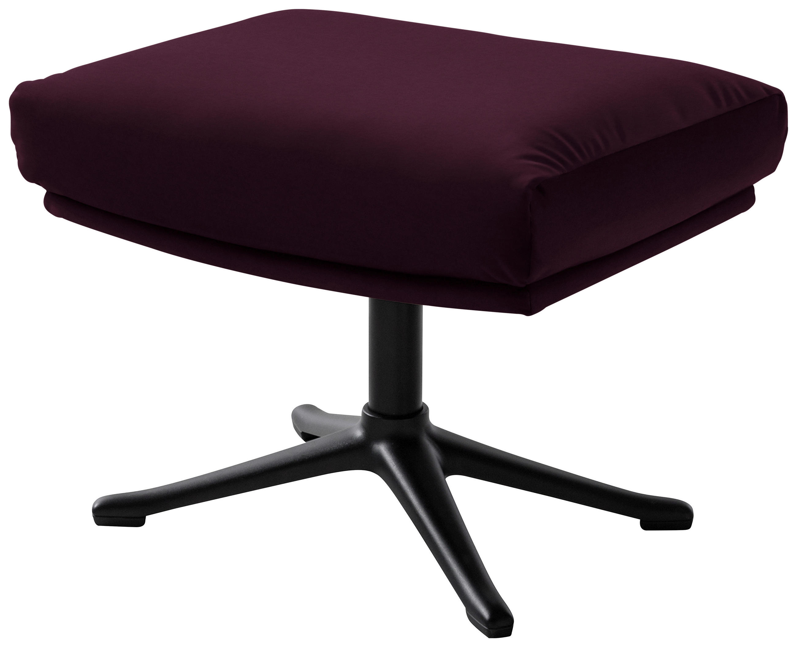 HOCKER in Textil Brombeere  - Brombeere/Schwarz, Design, Textil/Metall (51/37/41cm) - home24