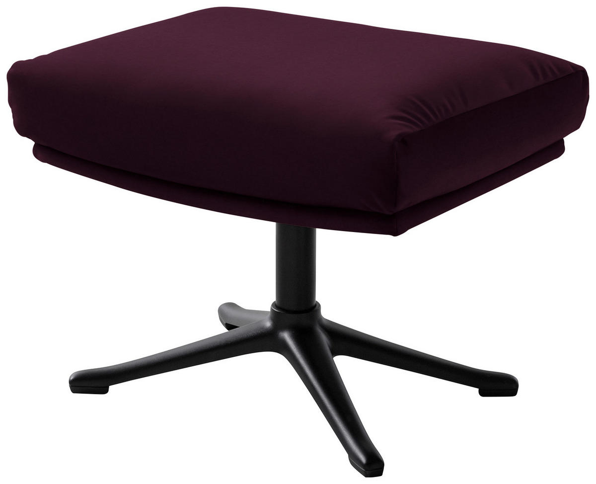 HOCKER in Textil Brombeere  - Brombeere/Schwarz, Design, Textil/Metall (51/37/41cm) - home24