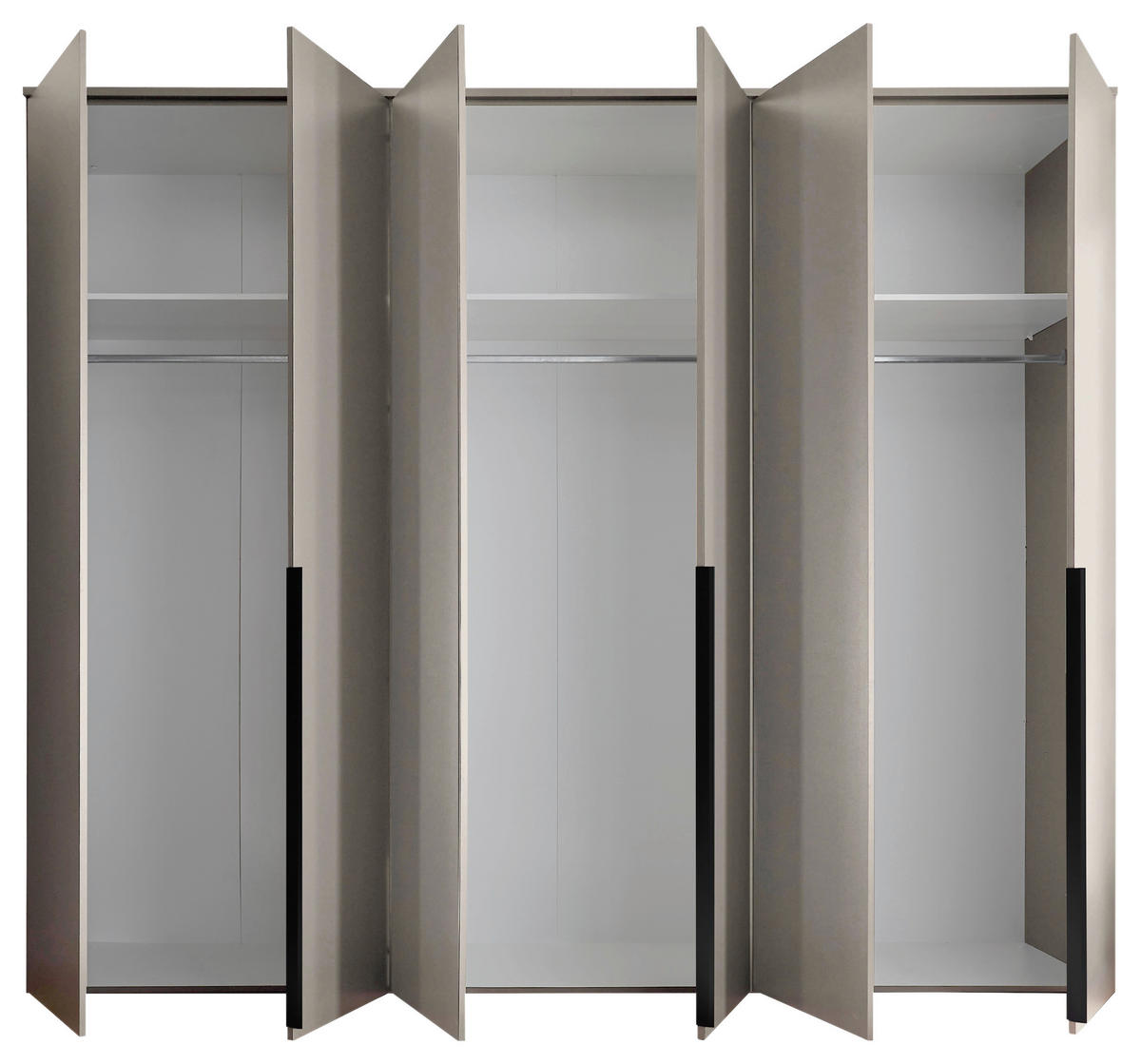 DREHTÜRENSCHRANK 270/225/52 cm 6-türig Kaschmir  - Kaschmir/Schwarz, MODERN, Holzwerkstoff/Kunststoff (270/225/52cm) - MID.YOU