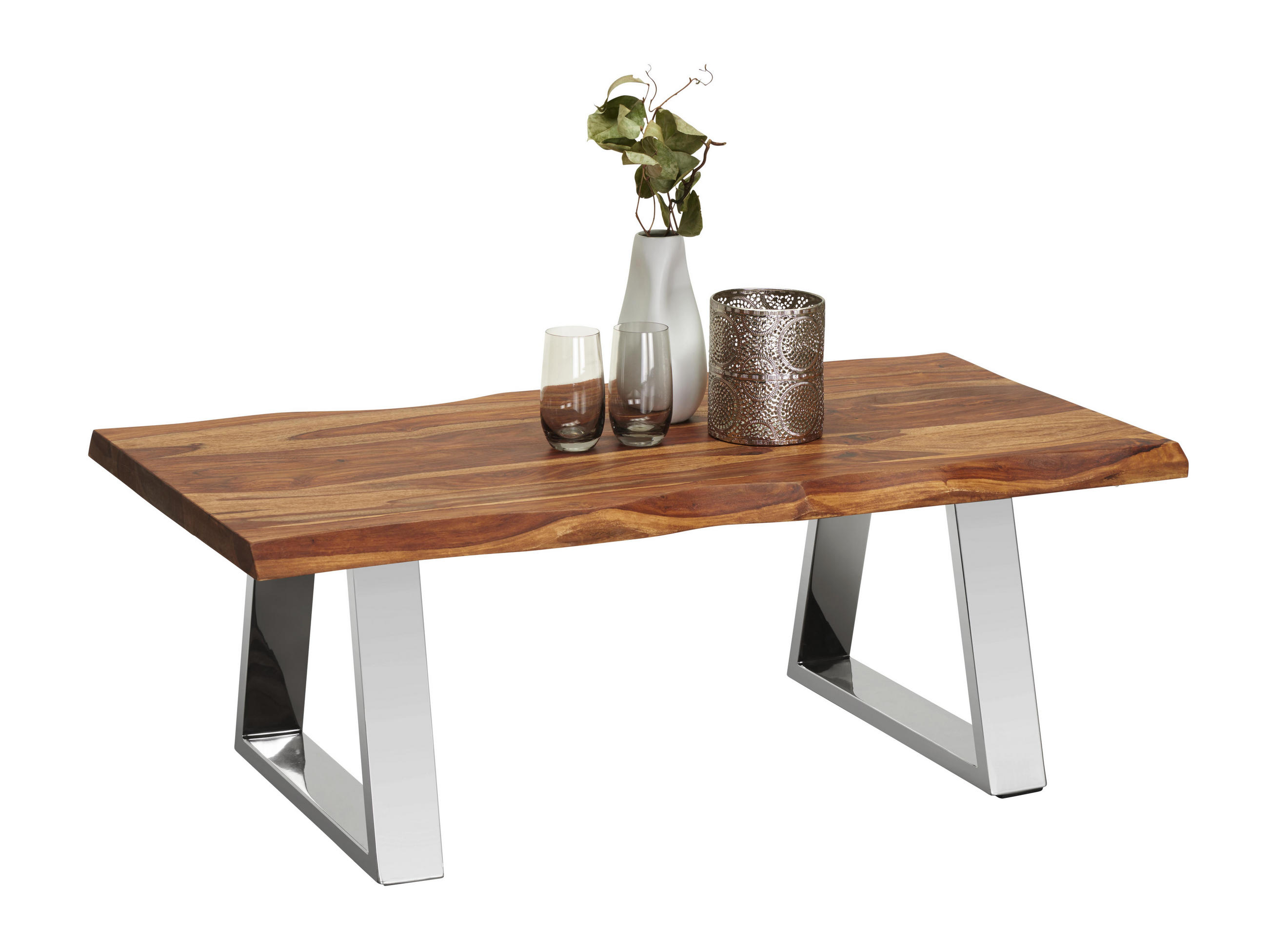 Couchtisch in Holz, Metall 110/60/40 cm