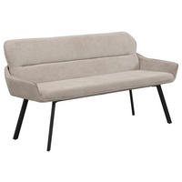 SITZBANK in Metall, Textil Schwarz, Taupe  - Taupe/Schwarz, MODERN, Textil/Metall (160/90/62cm) - MID.YOU