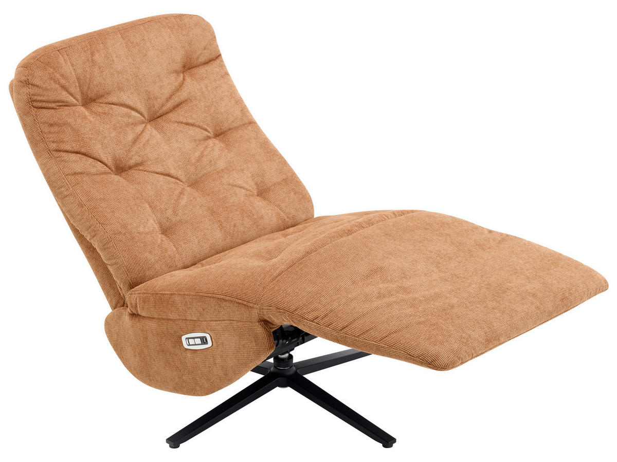RELAXSESSEL NORA Webstoff    - Rostfarben/Schwarz, Design, Textil/Metall (68/113/84cm) - Livetastic