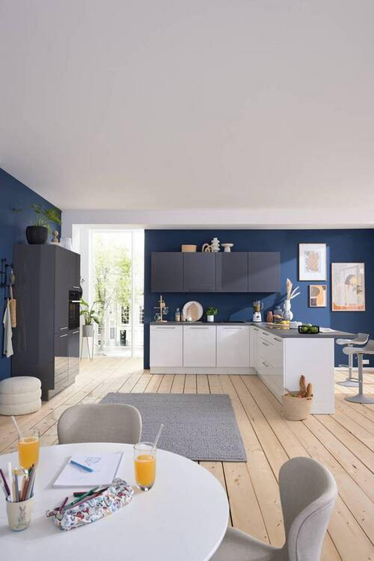 EINBAUKÜCHE   - Weiss/Grau, Design, Holzwerkstoff - Nolte Küchen