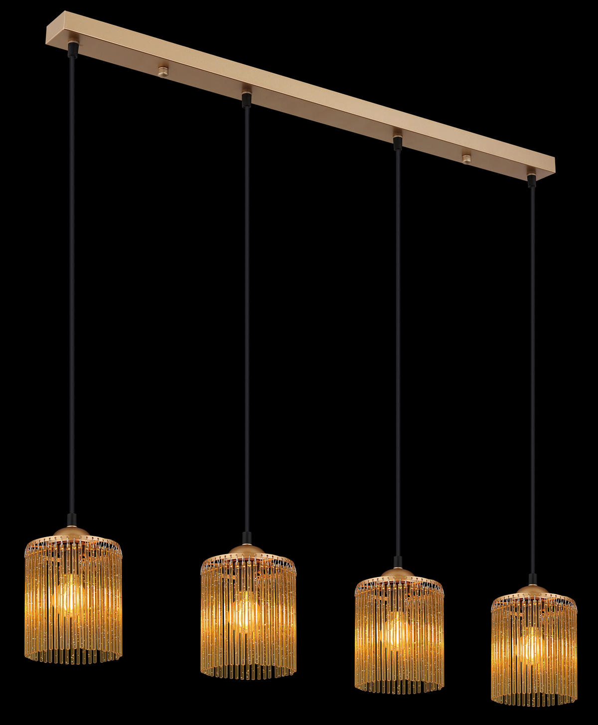 HÄNGELEUCHTE LEEDS 87/12/133 cm   - Goldfarben/Schwarz, Design, Kunststoff/Metall (87/12/133cm)