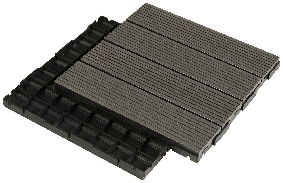 TERRASSENFLIESE Grau 11 Stück  - Grau, Basics, Kunststoff (30/30/2cm) - Ambia Garden