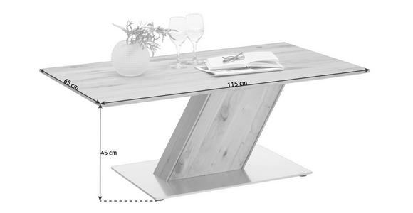 COUCHTISCH in Holz, Metall 115/65/45 cm - Edelstahlfarben/Buchefarben, Design, Holz/Metall (115/65/45cm) - Valnatura