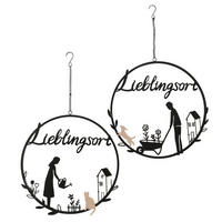 DEKOHÄNGER - Schwarz, LIFESTYLE, Glas/Holz (31,5/31,5/1cm)