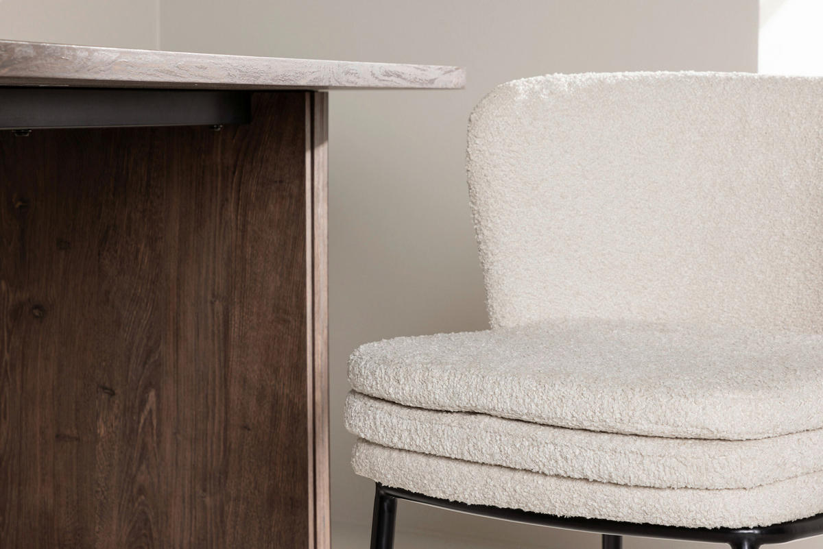 STOLSET 2 styck kan torkas av   svart, vit  - vit/svart, Modern, metall/textil (47/77/57cm) - Livetastic
