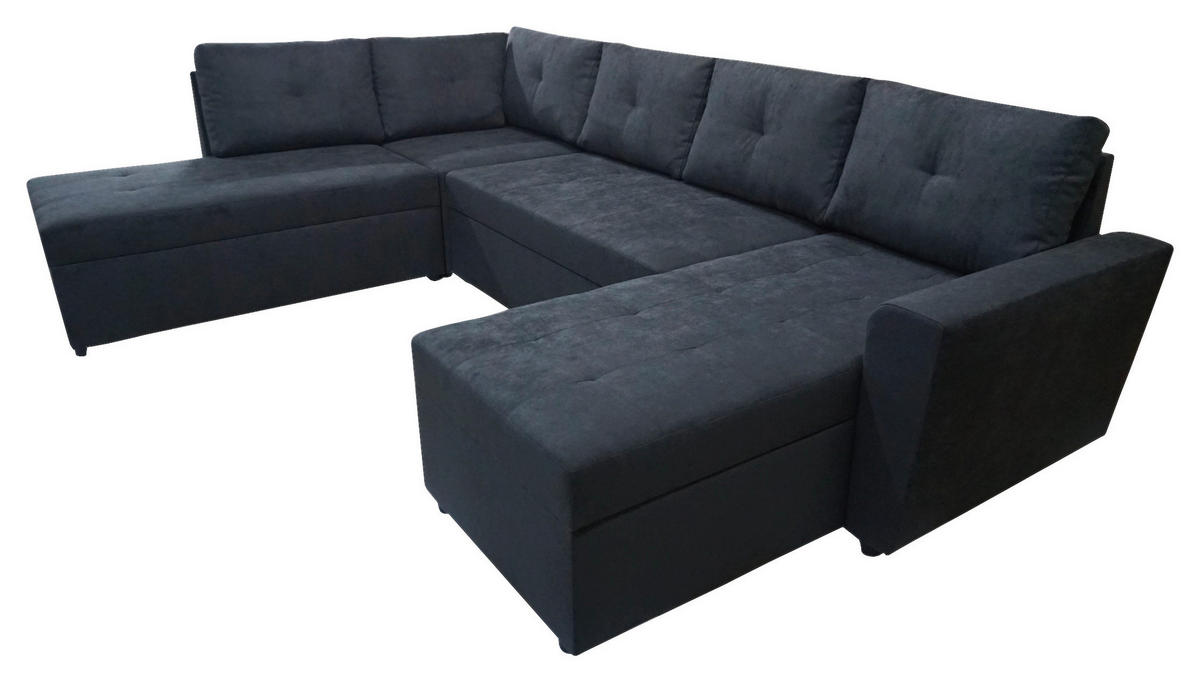 WOHNLANDSCHAFT TERMOLI in Jacquard Anthrazit  - Anthrazit/Schwarz, Design, Kunststoff/Textil (212/297/155cm) - MID.YOU