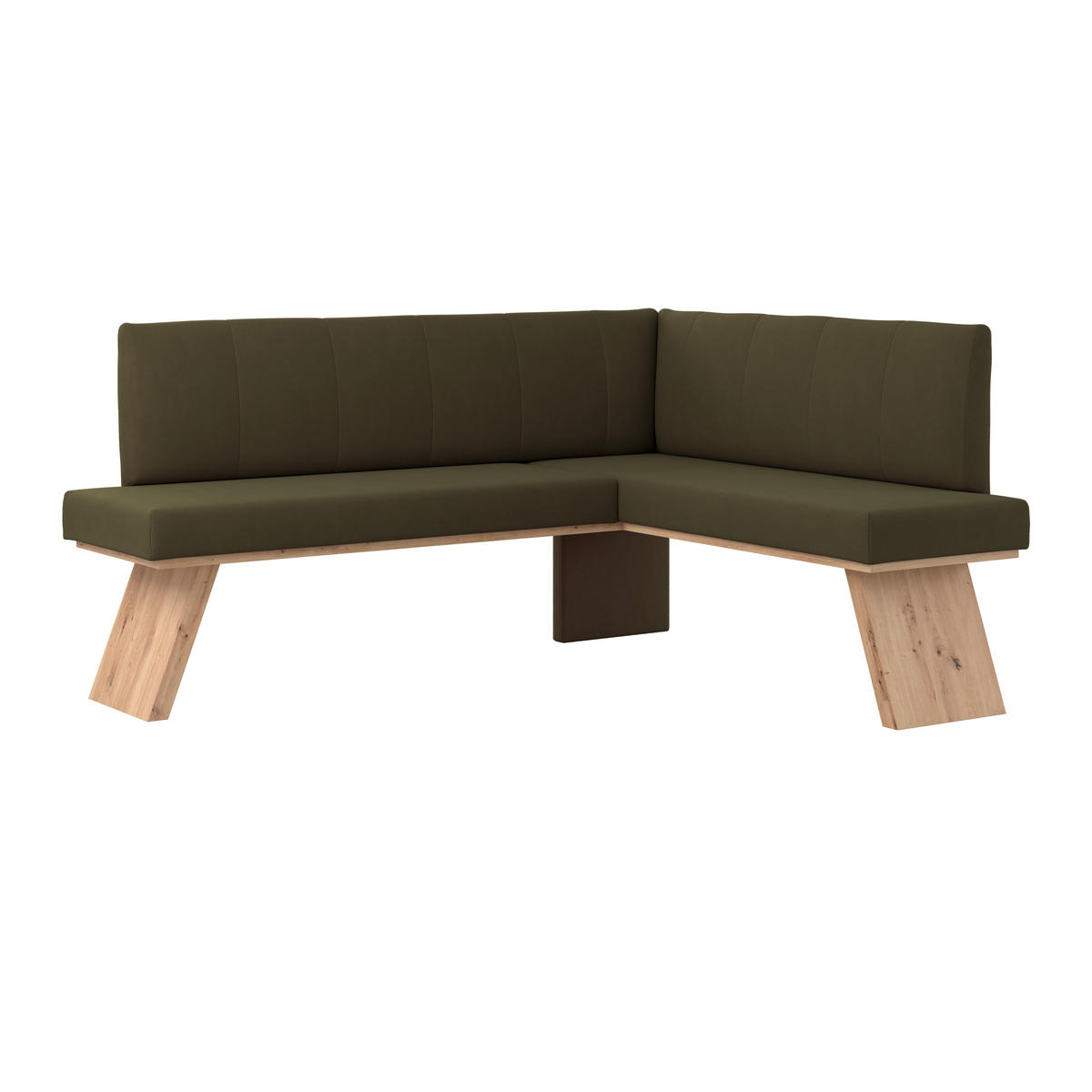 ECKBANK 185/150 cm Webstoff Grün   - Eichefarben/Grün, KONVENTIONELL, Textil (185/150cm) - Livetastic