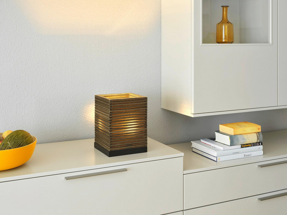 TISCHLEUCHTE 20/20/27 cm   - Natur, Karton/Metall (20/20/27cm) - Osram
