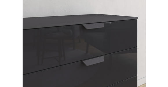 KOMMODE in 80/81/42 cm - Dunkelgrau/Anthrazit, Design, Glas/Holzwerkstoff (80/81/42cm) - Carryhome