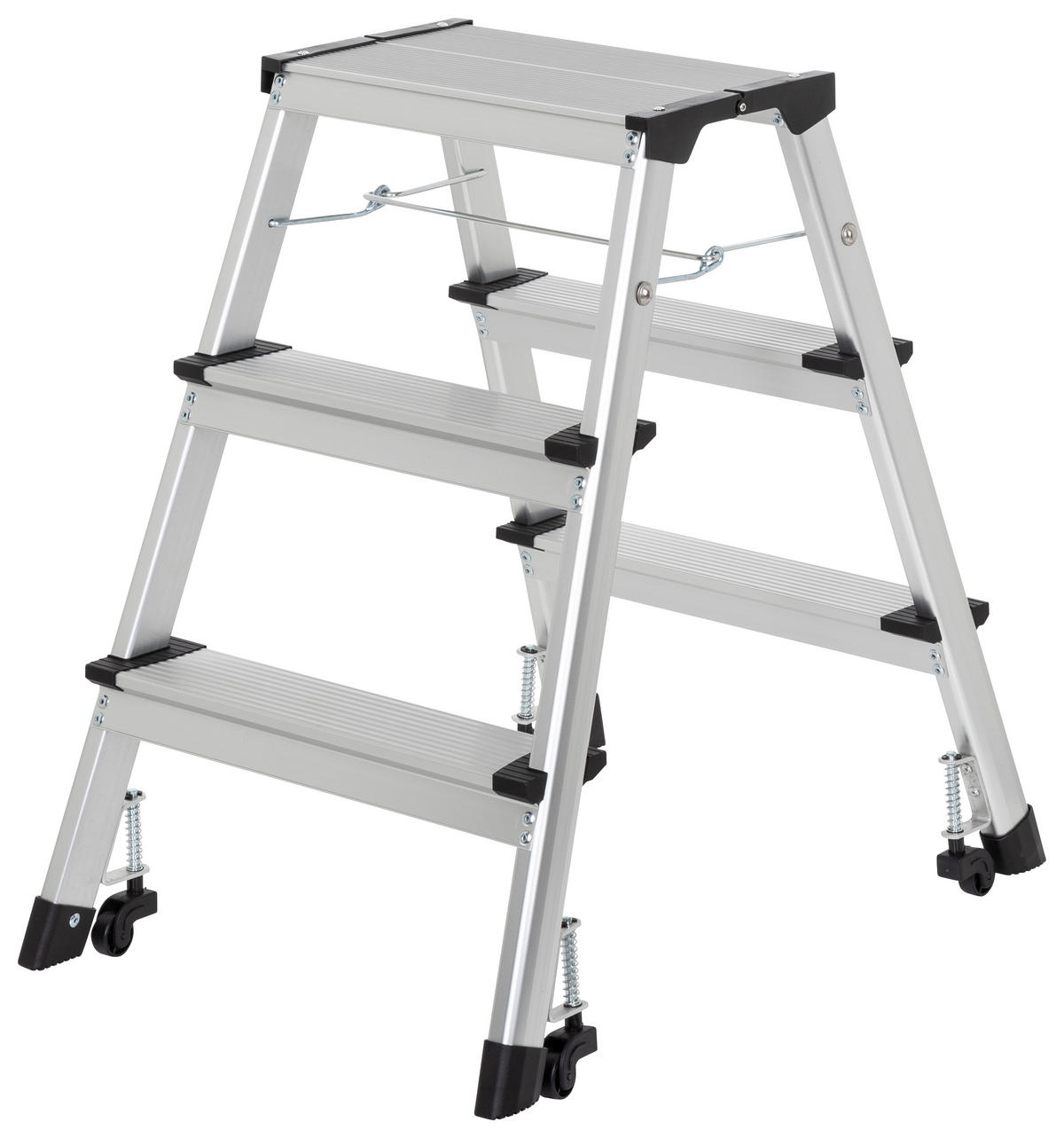 KLAPPTRITTLEITER - Alufarben, Basics, Metall (43/67/21cm) - MID.YOU