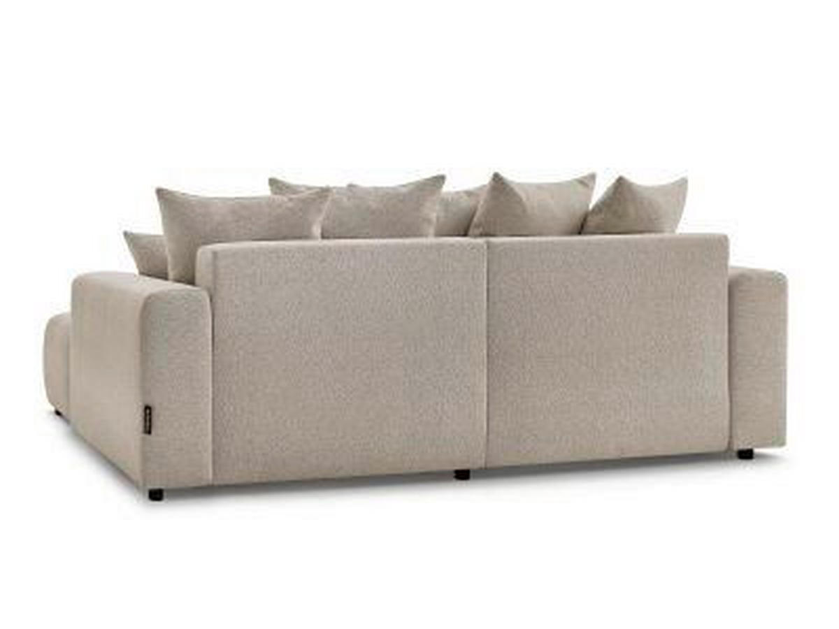 ECKSOFA Ottomane rechts  ATILLA Taupe Flachgewebe  - Taupe/Schwarz, MODERN, Kunststoff/Textil (244/149cm)