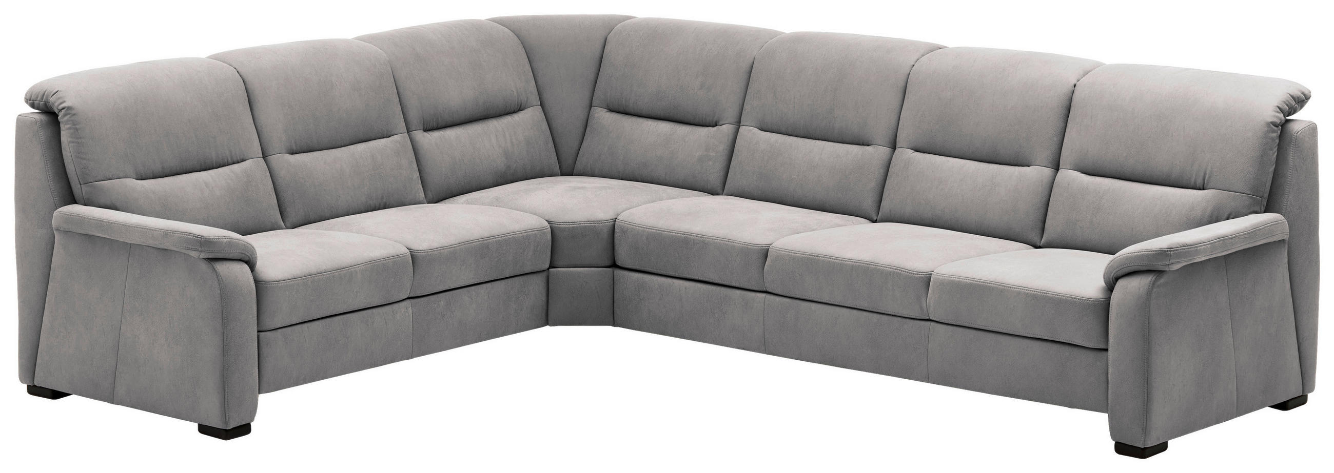 ECKSOFA ohne Funktionen Grau Mikrofaser  - Schwarz/Grau, Design, Holz/Textil (245/303cm) - Beldomo Comfort