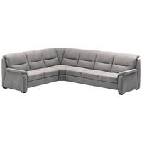 ECKSOFA in Mikrofaser Grau  - Schwarz/Grau, Design, Holz/Textil (245/303cm) - Beldomo Comfort