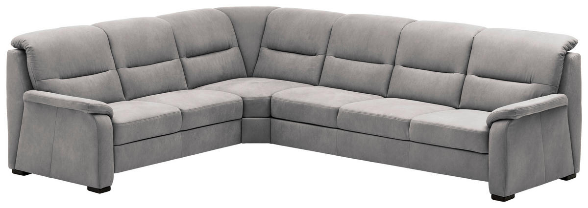 ECKSOFA in Mikrofaser Grau  - Schwarz/Grau, Design, Holz/Textil (245/303cm) - Beldomo Comfort