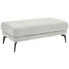 HOCKER Chenille Hellgrau  - Hellgrau/Schwarz, KONVENTIONELL, Textil/Metall (130/44/68cm) - SetOne by Musterring
