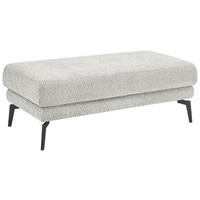 HOCKER Chenille Hellgrau  - Hellgrau/Schwarz, KONVENTIONELL, Textil/Metall (130/44/68cm) - SetOne by Musterring