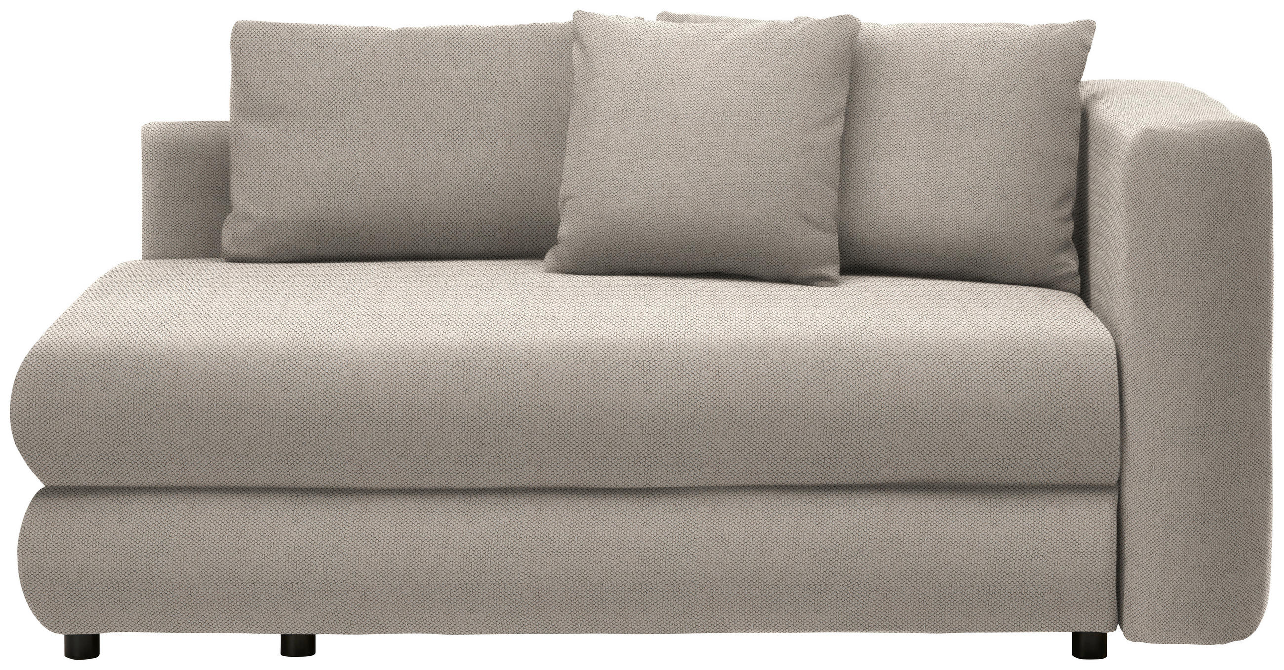 RÉCAMIERE in Flachgewebe Beige  - Beige/Schwarz, Design, Kunststoff/Textil (171/71-88/93cm) - Cantus