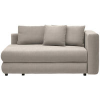 RÉCAMIERE in Flachgewebe Beige  - Beige/Schwarz, Design, Kunststoff/Textil (171/71-88/93cm) - Cantus