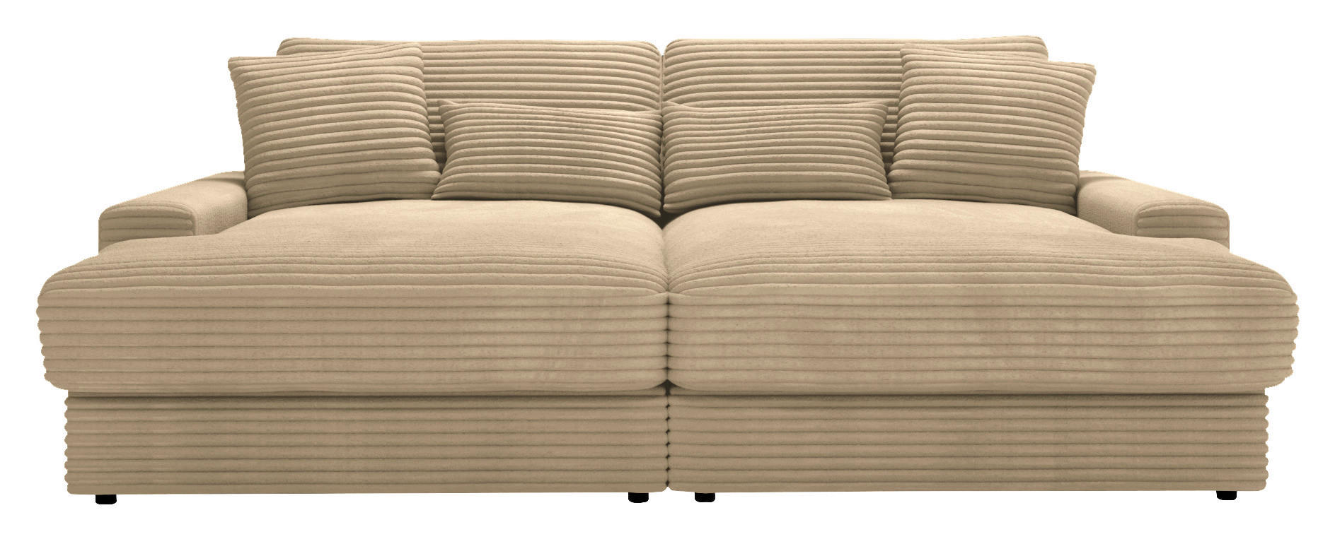 BIGSOFA in Cord Beige - Beige/Schwarz, Modern, Kunststoff/Textil (230/85/190cm) - Carryhome