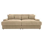 BIGSOFA in Cord Beige  - Beige/Schwarz, MODERN, Kunststoff/Textil (230/85/190cm) - Carryhome