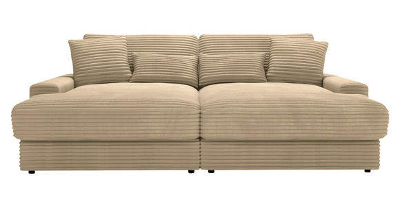 BIGSOFA in Cord Beige - Beige/Schwarz, MODERN, Kunststoff/Textil (230/85/190cm) - Carryhome