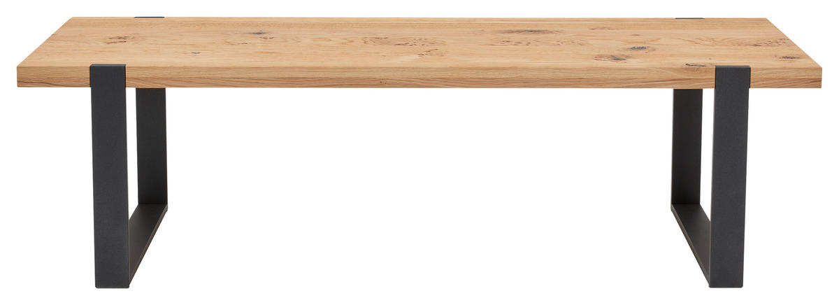 BETTBANK Wildeiche Eichefarben  - Eichefarben/Anthrazit, Design, Holz/Metall (140/40/44cm) - Musterring