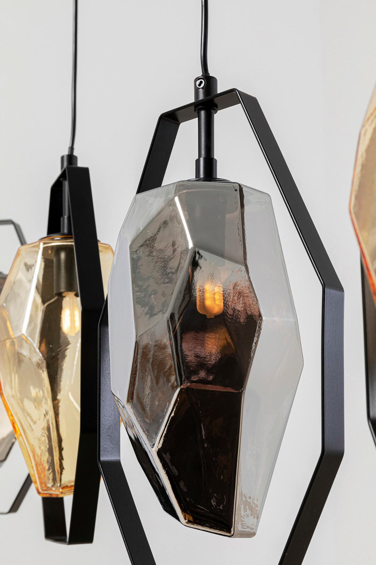 HÄNGELEUCHTE Diamond 110/130/12 cm   - MODERN, Glas/Metall (110/130/12cm) - Kare-Design